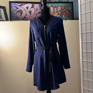 NWT Long-Sleeve Black & Dark Blue Dress